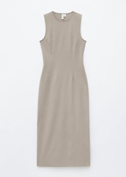 Vestido midi ajustado en punto de algod?n