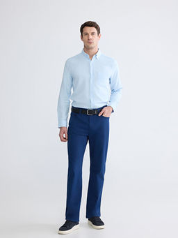 Regular Fit Keten Kar???ml? Erkek G?mlek