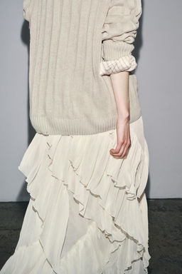 ZW COLLECTION COTTON GAUZE SKIRT - Zara фото 10
