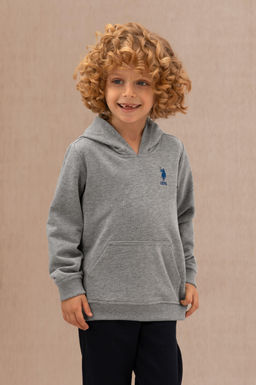 U. S. Polo Assn Серая меланжевая толстовка с капюшоном для мальчика - U.s. polo assn фото 11