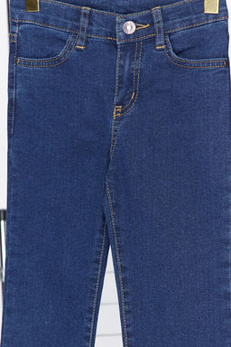 Koyu Mavi K?z Cocuk Genis Paca/Flare Esnek Lastikli Denim Pantolon Jean TKDSS24PL00011 - Trendyolmilla фото 7
