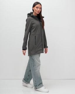 Парка спортивная женская с капюшоном softshell темно-серого цвета 9568TC - Mtforce фото 4