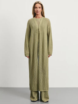 Длинный вязаный кардиган на завязках / Zarina  фото 2