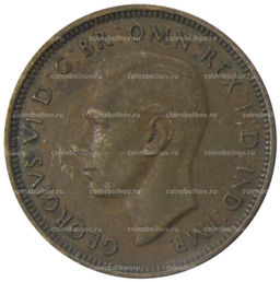 Монета 1/2 пенни 1938 года Австралия