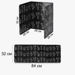 Защитный экран для плиты для защиты от брызг жира 33 х 85 см, черный