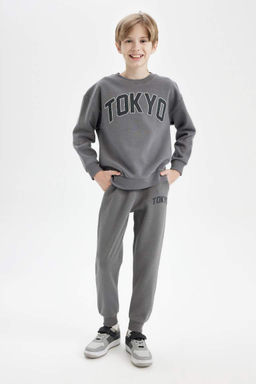 Школьные спортивные штаны с принтом для мальчиков - Defacto фото 2