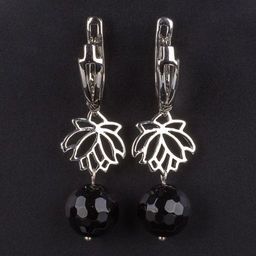 Серьги "Лотос" из Агата огранка