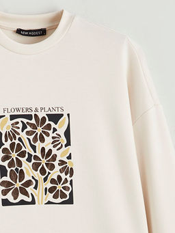 Bisiklet Yaka Oversize Kad?n Sweatshirt Tunik