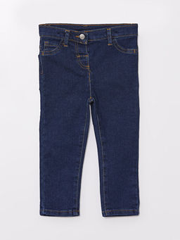 Beli Lastikli Basic K?z Bebek Jean Pantolon