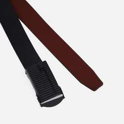 Ремень мужской, ширина 3,5 см, затяжка, пряжка тёмный металл, цвет чёрный - Simaland фото 2