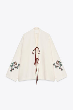 100% LINEN EMBROIDERED KIMONO