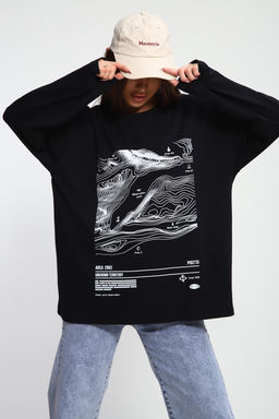 Лонгслив унисекс с принтом Карта ЛГ-01