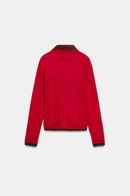 CONTRAST KNIT POLO SHIRT - Zara фото 3