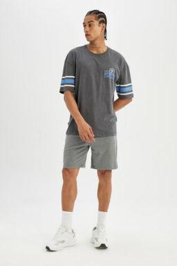 DeFactoFit NBA Denver Nuggets Standart Fit K?sa Paca Sort