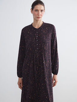 Hakim Yaka Desenli A Kesim Elbise