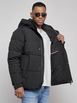 Куртка молодежная мужская зимняя с капюшоном черного цвета 8356Ch - Wonderrman фото 15