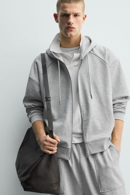 SUDADERA BOXY FIT CREMALLERA CAPUCHA / Gris vigor? - Zara фото 5