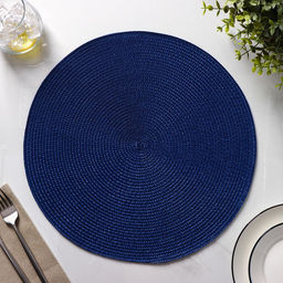 Салфетки сервировочные на стол Доляна Лофт, 4 шт., d=38 см, синие фото 3