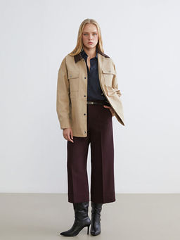 Beli Kemerli Standart Fit Kad?n Pantolon