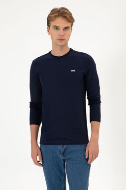 Erkek Lacivert Basic Sweatshirt Sepette S_rpriz _ndirim