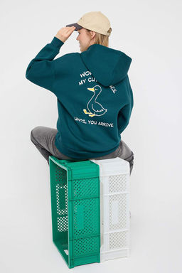 Teen Zumrut Yesili Orme Sweatshirt TWOAW26SW00165