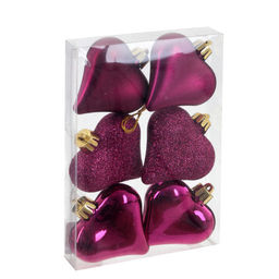 Набор из 6шт Украшение новогоднее "Сердце", L16 W2,5 H10,5 см