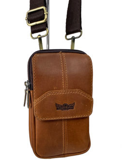 Сумка мужская из натуральной кожи, цвет рыжий