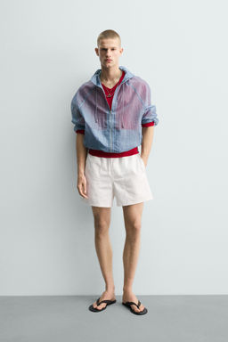 BERMUDA RELAXED FIT ESTRUCTURA / Blanco