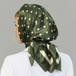 Шелковый платок 90х90 см, цвет зеленый - Мастерская ПОКРОВ фото 3