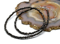 Чокер из циркона шарик гр.3мм цв.шоколадный, 39см