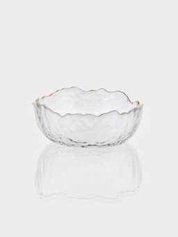 Набор салатников «Вулкан», 3 предмета: 380/750/1450 мл, d=13/16.5/20 см, с золотой отводкой, стекло, прозрачные