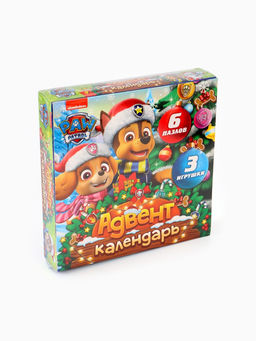 Адвент - календарь Новогодние приключения с Щенячьим патрулём, 3 игрушки, 6 пазлов по 35 деталей