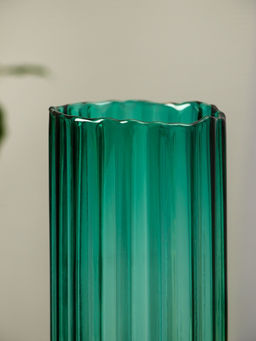 Ваза «Верена», 25.5×10 см, стекло, зелёная