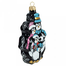 Елочная игрушка фигурка стеклянная Семейка пингвинов-3 д5,9см, h10,5см, ручная художественная роспись, подарочная упаковка (Россия) - Домашняя мода фото 2