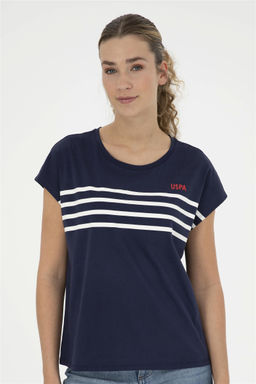 Женская темно-синяя футболка с круглым вырезом - U.s. polo assn фото 3