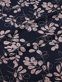 Штапель Премиум Дыхание осени цв.чернильный/розово-сиреневый, ш.1.45м, вискоза-100%, 120гр/м.кв