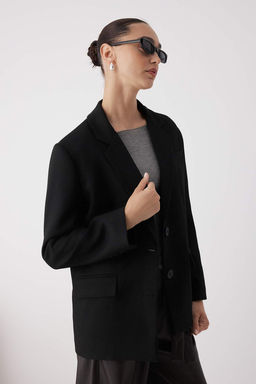 Kahverengi Kase Dokuma Ozel Koleksiyon Blazer Ceket TWOAW26BC00005 - Trendyolmilla фото 3