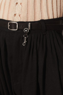 PANTAL?N PLIEGUES TRAJE LINO - LYOCELL / Negro