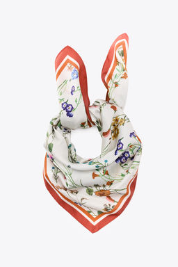 CONTRAST FLORAL PRINT SCARF - Zara фото 2
