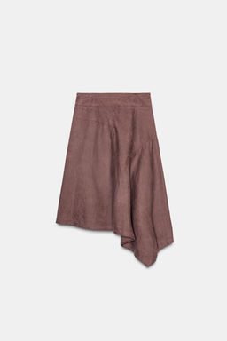 WASHED-EFFECT ASYMMETRIC SARONG SKIRT - Zara фото 6