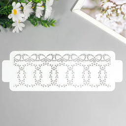 Трафарет бордюрный пластиковый  "Кружочки бантики" пластик, 11х32 см