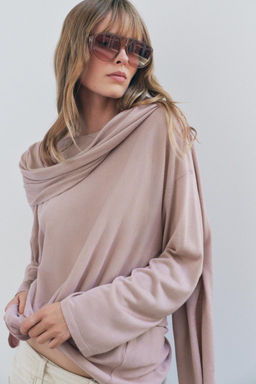 KNIT SWEATER WITH SCARF - Zara фото 4