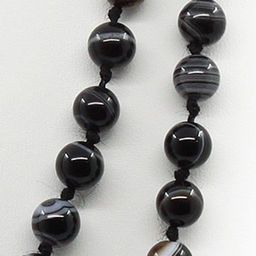 Агат чёрный бусы, круглые 8мм, длина 120см
