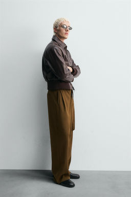 RELAXED FIT TROUSERS WITH BELT - Zara фото 4