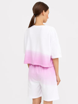 Хлопковый комплект (джемпер и шорты) в расцветке розовый градиент розовый градиент 372461 - Mark formelle фото 3