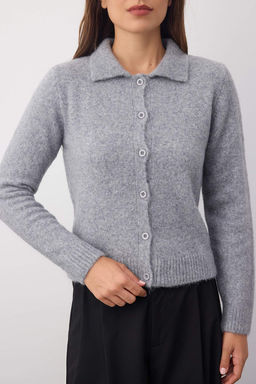 Wardrobe Essentials Gri Merserize Gorunumlu Polo Yaka Triko H?rka | TWOAW26HI00104 - Trendyolmilla фото 3