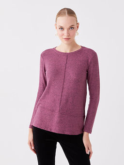 Bisiklet Yaka D?z Uzun Kollu Kad?n Bluz