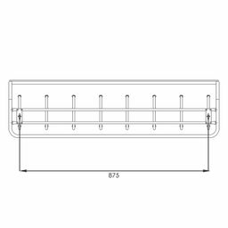 Вешалка настенная металл. с полкой 100см (8 рожков, белое серебро/белый)