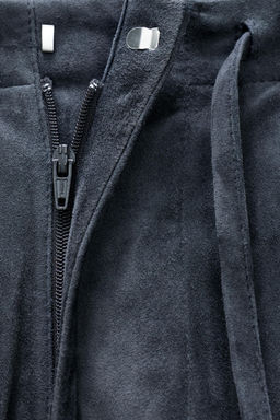 PANTAL?N PIEL ANTE LIMITED EDITION / Gris antracita - Zara фото 7