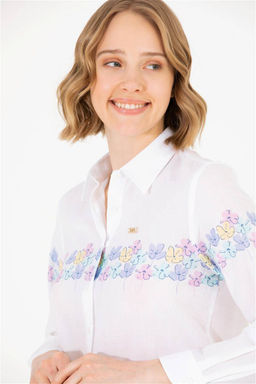 Женская синяя рубашка с длинным рукавом Неожиданная скидка в корзине